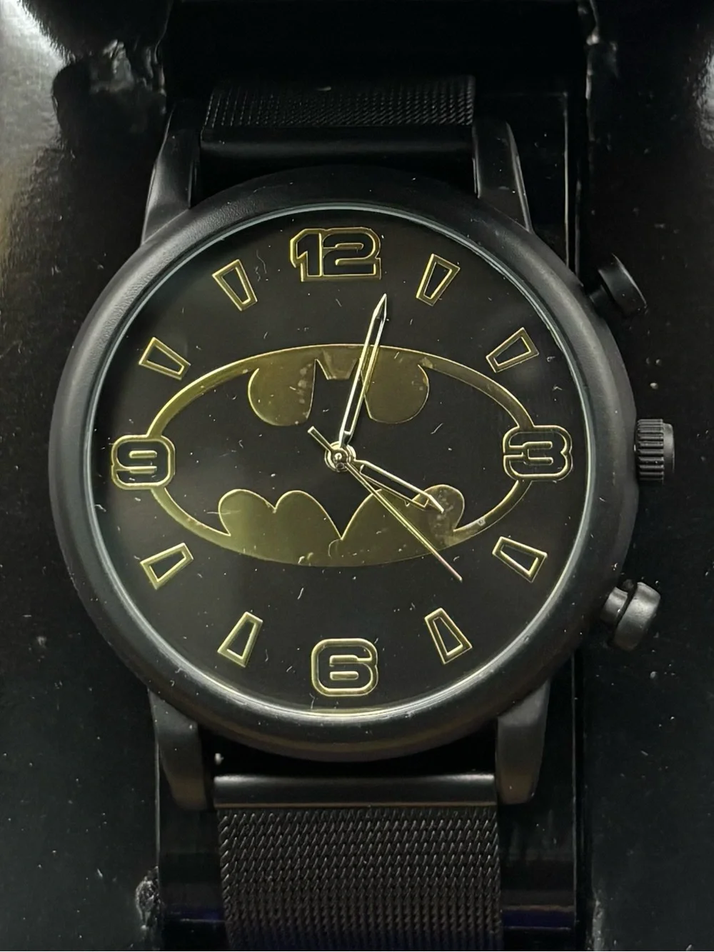Black & Gold Batman Logo Men’s Watch - #162